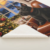 Couverture Sherpa Matin de Noël,Terrier Écossais de Fête (3/4)