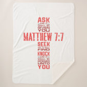 Couverture Sherpa Matthieu 7:7 Bible Verse Cross Sherpa Blanket (Devant)
