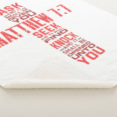 Couverture Sherpa Matthieu 7:7 Bible Verse Cross Sherpa Blanket (3/4)