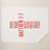 Couverture Sherpa Matthieu 7:7 Bible Verse Cross Sherpa Blanket (Devant (Horizontal))