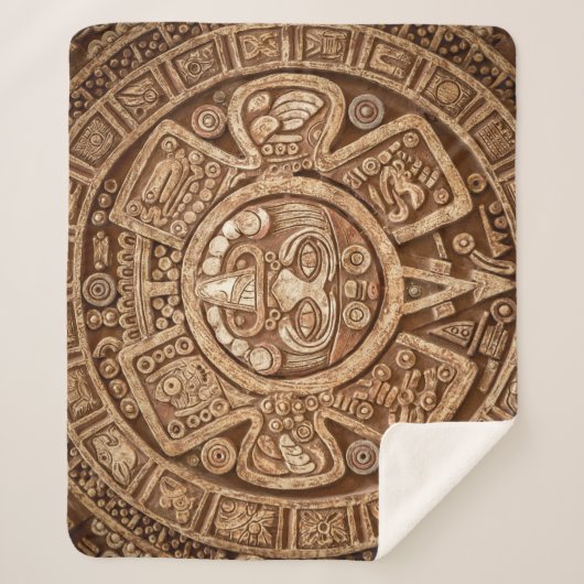 Couverture Sherpa Maya Tribal Pagan : Texture ornementale (Devant)