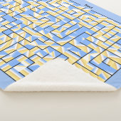 Couverture Sherpa Maze bleu et jaune (3/4)
