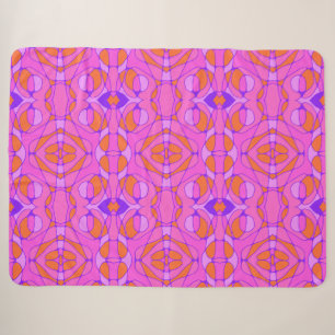 Couverture Sherpa Mazipoodé Neuro Art rose orange violet