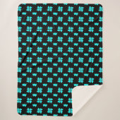 Couverture Sherpa Mazipoodles Coeurs Bleus (Devant)