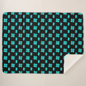 Couverture Sherpa Mazipoodles Coeurs Bleus (Devant (Horizontal))
