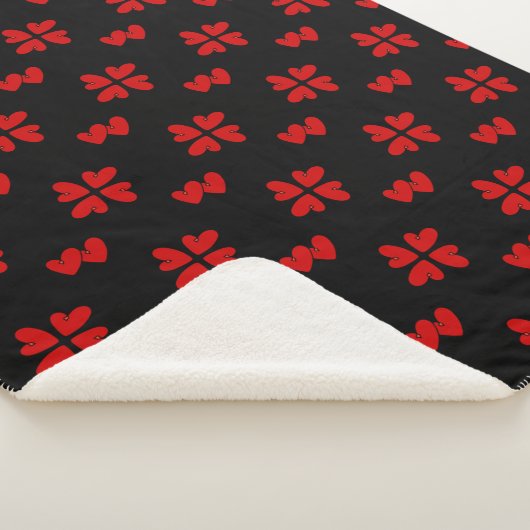 Couverture Sherpa Mazipoodles Coeurs rouges (3/4)