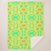 Couverture Sherpa Mazipoodles Neuro Art Vert Jaune Orange (Devant)