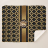 Couverture Sherpa Medusa Head Noir & Or Blanche Sherpa (Devant (Horizontal))