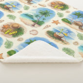 Couverture Sherpa Mehndi Design : Tracery de Doodle Courbé (3/4)