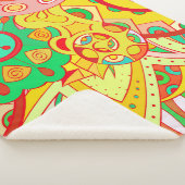 Couverture Sherpa Mehndi Doodle : Texture Ethnique Colorée. (3/4)