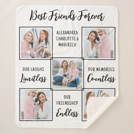 Couverture Sherpa Meilleur Amis Forever Custom 5 Amitié photo (Devant)