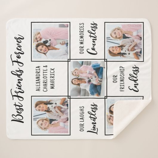 Couverture Sherpa Meilleur Amis Forever Custom 5 Amitié photo (Devant (Horizontal))