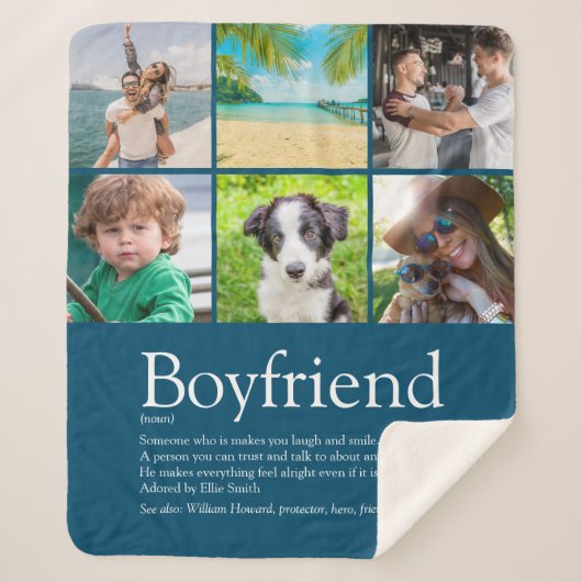 Couverture Sherpa Meilleur Boyfriend 6 Photo Collage (Devant)