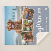 Couverture Sherpa Meilleur Chien Maman Grey 4 Photo Collage (Devant (Horizontal))