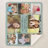 Couverture Sherpa Meilleur collage photo de grand-mère au monde (Devant)