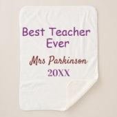 Couverture Sherpa Meilleur enseignant jamais ajouter nom date année  (Devant)