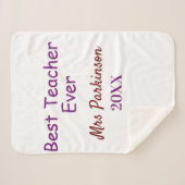 Couverture Sherpa Meilleur enseignant jamais ajouter nom date année  (Devant (Horizontal))