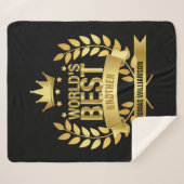 Couverture Sherpa Meilleur Frère du monde Gold et Black Modern (Devant (Horizontal))
