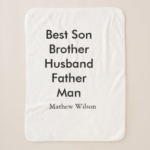 Couverture Sherpa Meilleur homme fils mari papa citations ajouter no