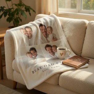 Couverture Sherpa Meilleur Papa du Monde Photo Personnalisée Sur m