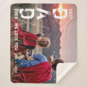 Couverture Sherpa Meilleur papa jamais Nom personnalisé Photo Cool F (Devant)