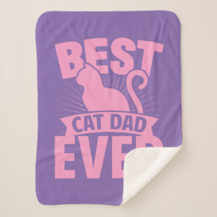 Couverture Sherpa Meilleur père de chat jamais - Silhouette de chat