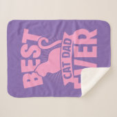 Couverture Sherpa Meilleur père de chat jamais - Silhouette de chat (Devant (Horizontal))