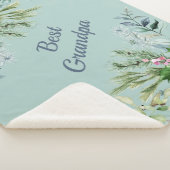 Couverture Sherpa Meilleure aquarelle Grand-pa À feuillage persistan (3/4)