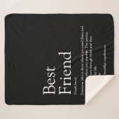 Couverture Sherpa Meilleure définition d'ami Noir personnalisé (Devant (Horizontal))