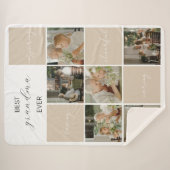 Couverture Sherpa Meilleure grand-mère | Collage de photos | Mocha (Devant (Horizontal))