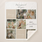 Couverture Sherpa Meilleure grand-mère | Collage de photos | Mocha (Devant)