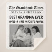 Couverture Sherpa Meilleure grand-mère jamais personnalisée photo de (Devant)