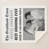 Couverture Sherpa Meilleure grand-mère jamais personnalisée photo de (Devant (Horizontal))