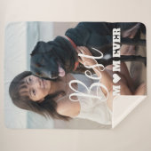 Couverture Sherpa Meilleure maman de chien jamais personnalisée (Devant (Horizontal))