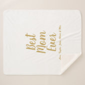 Couverture Sherpa Meilleure maman Ever or script personnalisé person (Devant (Horizontal))