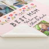 Couverture Sherpa Meilleure maman Fleurs 5 Photo Collage Keepsaké (3/4)