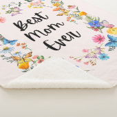 Couverture Sherpa Meilleure Maman Jamais Joli Fleurs sauvages Boho F (3/4)
