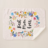 Couverture Sherpa Meilleure Maman Jamais Joli Fleurs sauvages Boho F (Devant (Horizontal))