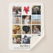 Couverture Sherpa Meilleure maman Jamais Photo Collage Fête des mère (Devant)