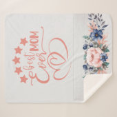 Couverture Sherpa Meilleure maman jamais Rustique Boho Floral Fête d (Devant (Horizontal))