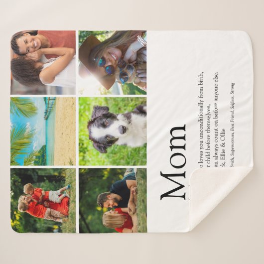 Couverture Sherpa Meilleure maman, maman, maman Définition 6 Photo C (Devant (Horizontal))
