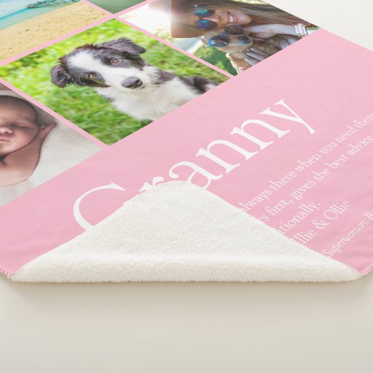 Couverture Sherpa Meilleure mamie, grand-mère Définition 6 Collage p (3/4)