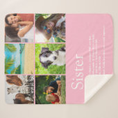 Couverture Sherpa Meilleure Soeur Ever 6 Photo Collage rose moderne (Devant (Horizontal))