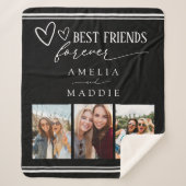 Couverture Sherpa Meilleurs amis Forever Photo Collage noir (Devant)