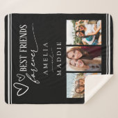 Couverture Sherpa Meilleurs amis Forever Photo Collage noir (Devant (Horizontal))
