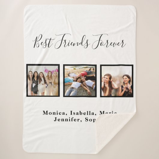 Couverture Sherpa Meilleurs amis pour toujours BFF photos personnali (Devant)