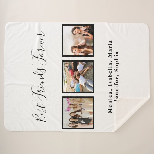 Couverture Sherpa Meilleurs amis pour toujours BFF photos personnali (Devant (Horizontal))