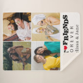 Couverture Sherpa meilleurs amis pour toujours mignon 4 photos colla (Devant (Horizontal))