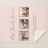 Couverture Sherpa Meilleurs amis rose or blush photo (Devant (Horizontal))