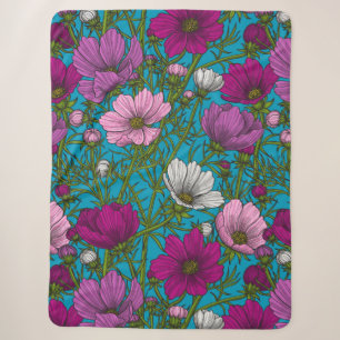 Couverture Sherpa Mélange cosmos bleu